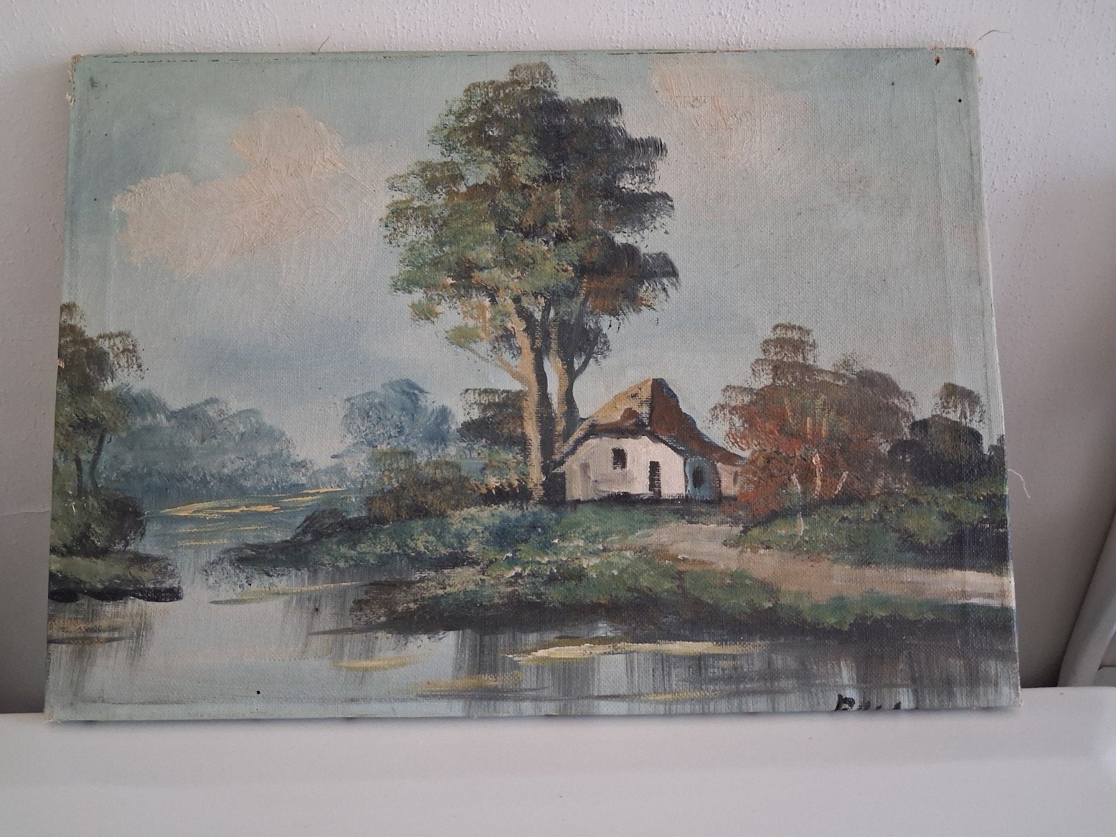 Olieverf schilderij 35x25cm., Ophalen of Verzenden