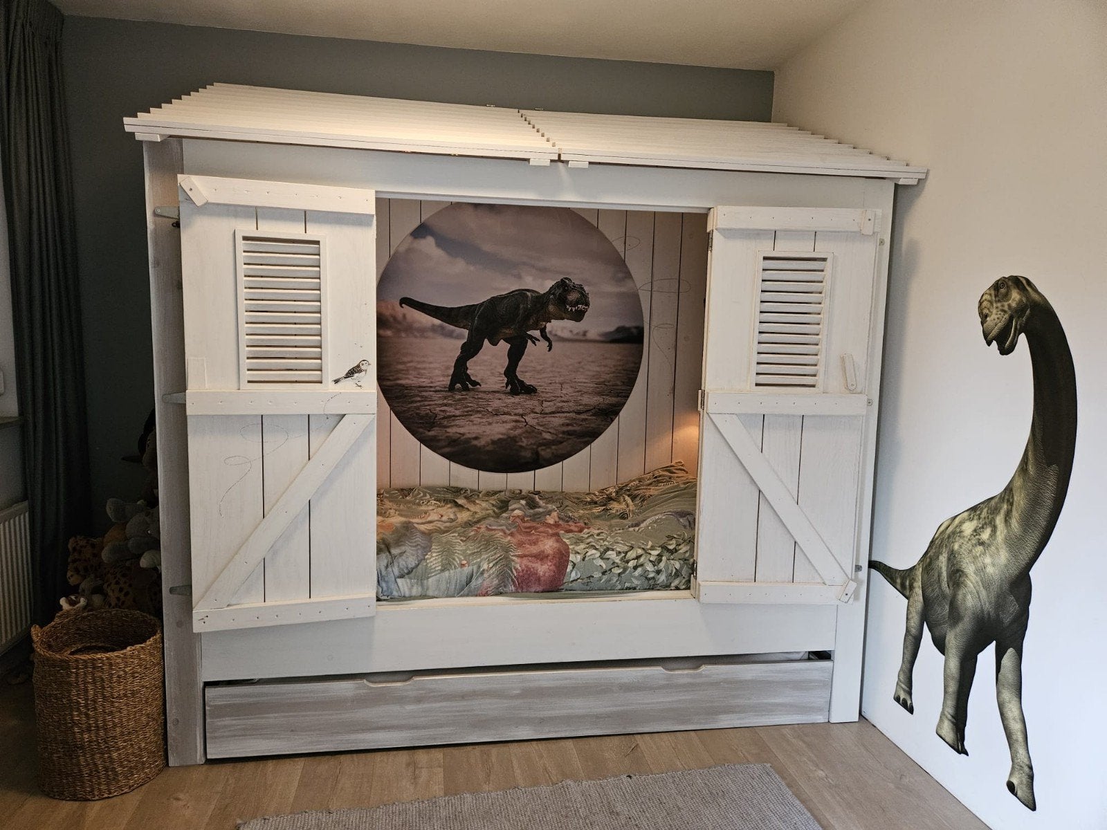 Mooi strandhuis bed inclusief opberg/matraslade, Kinderen en Baby's, Kinderkamer | Bedden, Ophalen, 180 cm of meer, 85 tot 100 cm