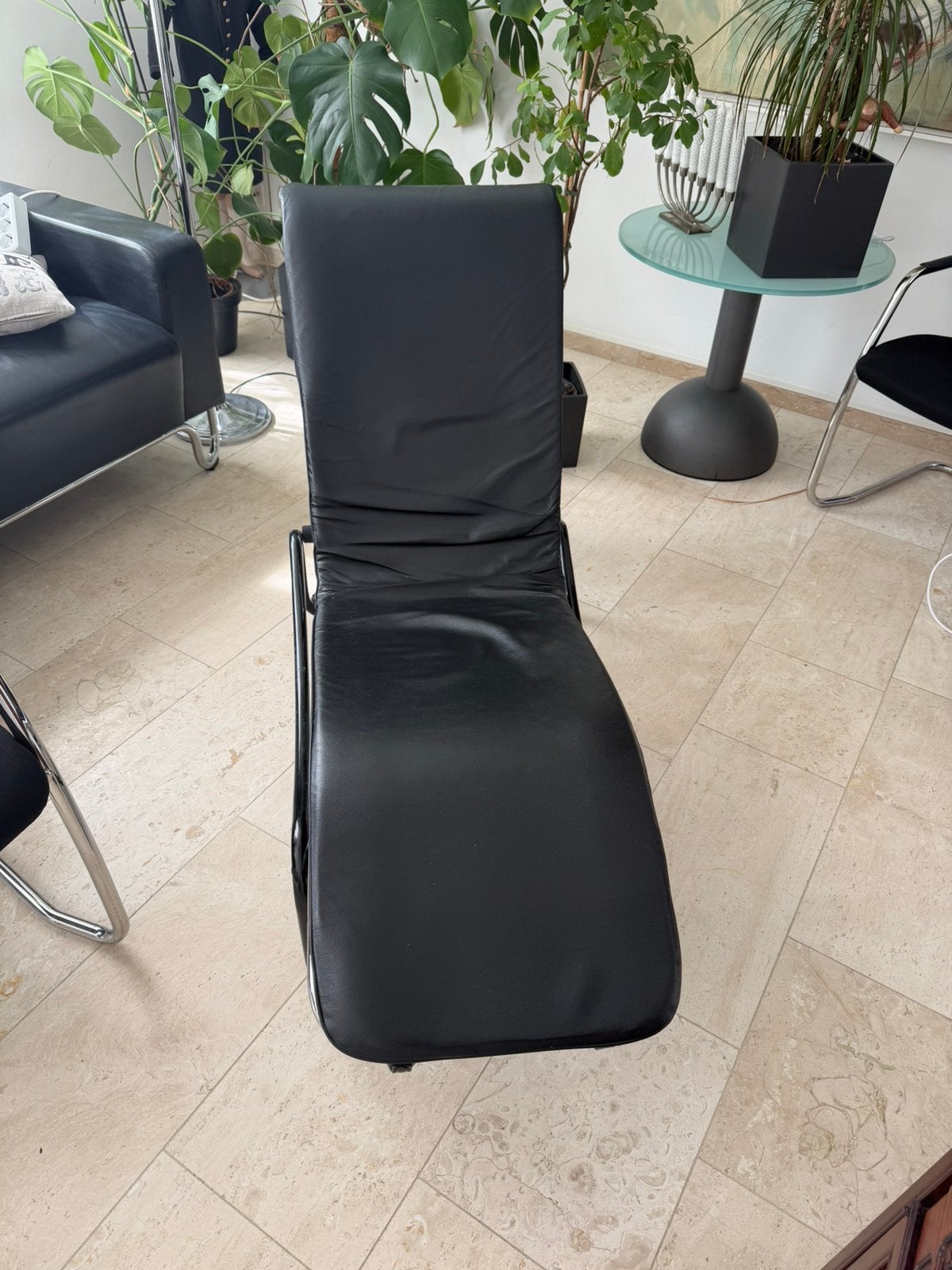 Leren design fauteuil, Ophalen, Zo goed als nieuw, 50 tot 75 cm, Leer
