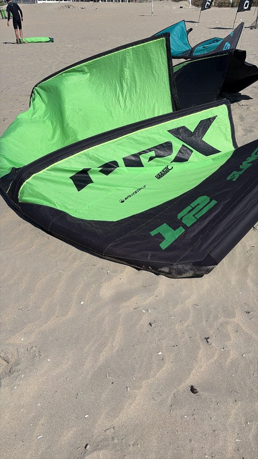 RPX Slingshot 12.0 Kite - Groen/Zwart, Ophalen, Gebruikt, Geen board, Kite
