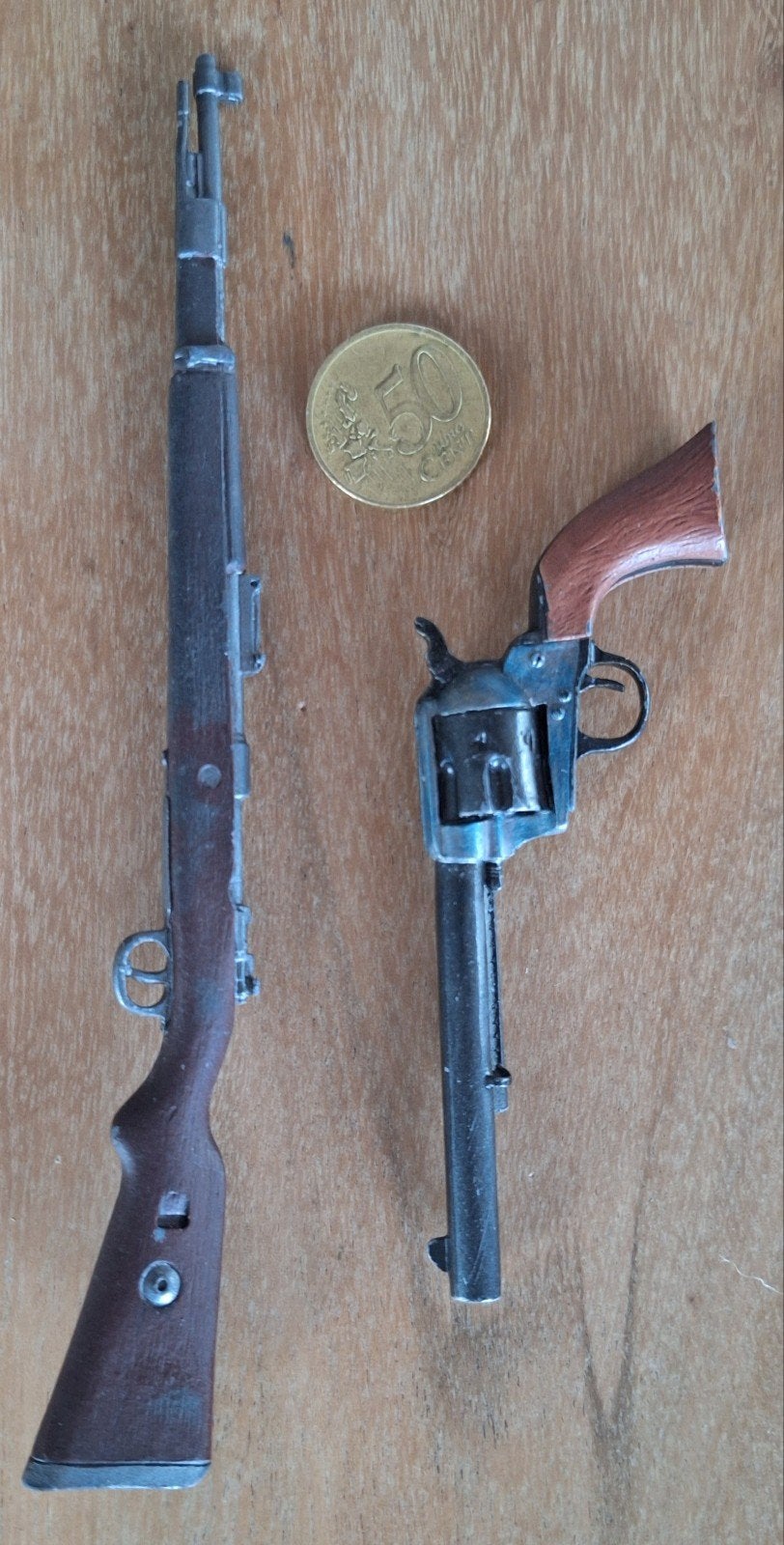 2 miniatuur tinnen modelwapens., Verzamelen, Ophalen of Verzenden, Landmacht, Duitsland