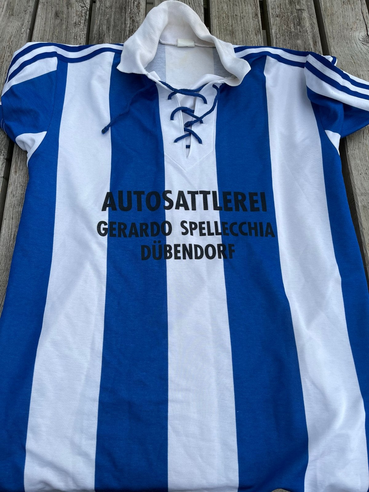Vintage Adidas Ventex Voetbalshirt Jaren '80 - Maat M, Ophalen of Verzenden, Gedragen, Maat 48/50 (M), Meerkleurig