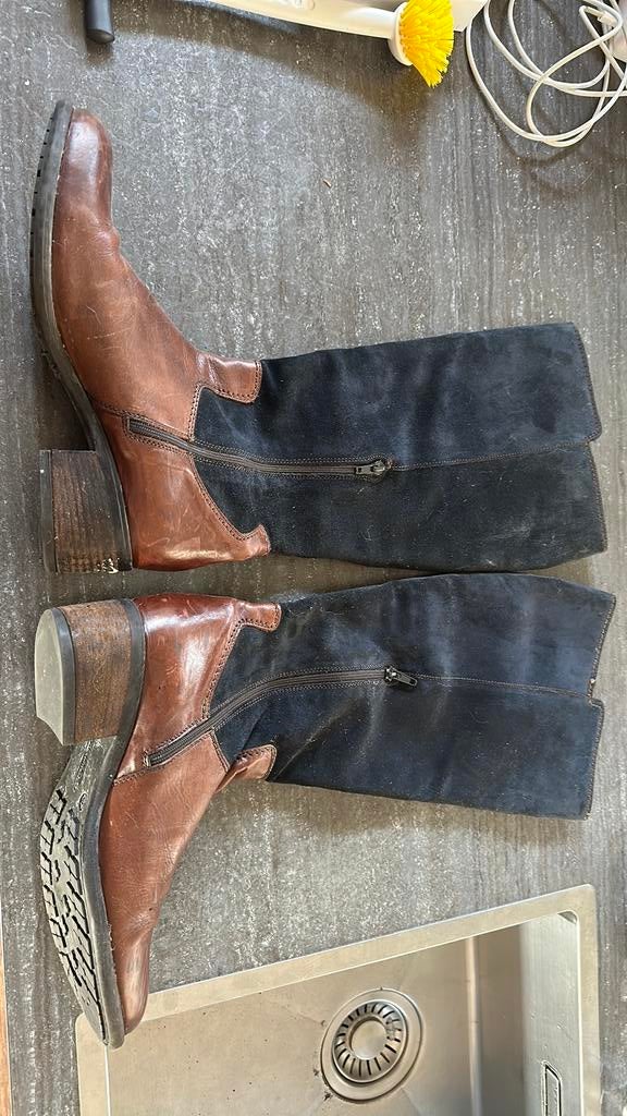 Choizz exclusiv laarsen leer maat 40 aangeboden, Ophalen, Hoge laarzen, Blauw, Gedragen