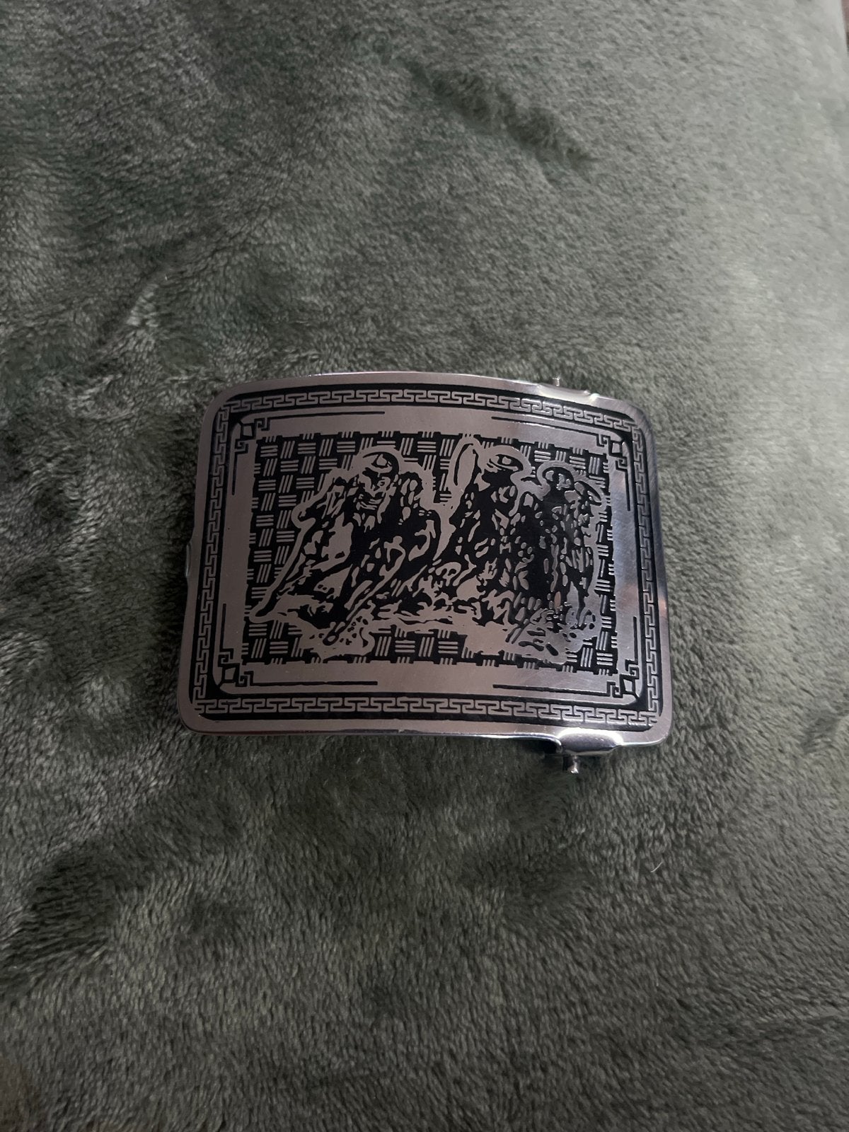 Nocona Cowboy Buckle - Zilverkleurig met Western Design, Ophalen of Verzenden, Zo goed als nieuw, Overige kleuren, Losse buckle of gesp