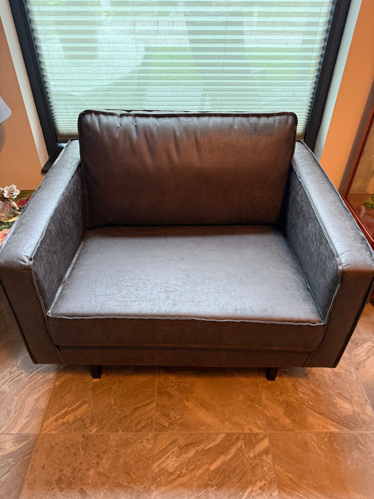Woood wood rodeo Fauteuil nieuw leer, Huis en Inrichting, Ophalen, Nieuw, 75 tot 100 cm, Leer