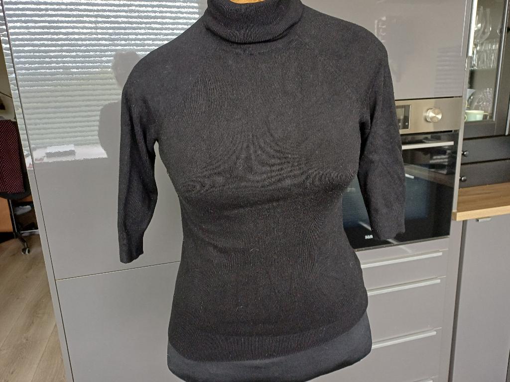 zwart coll truitje korte mouw Zara mt S, Kleding | Dames, Truien en Vesten, Ophalen of Verzenden, Maat 36 (S), Gedragen, Zara