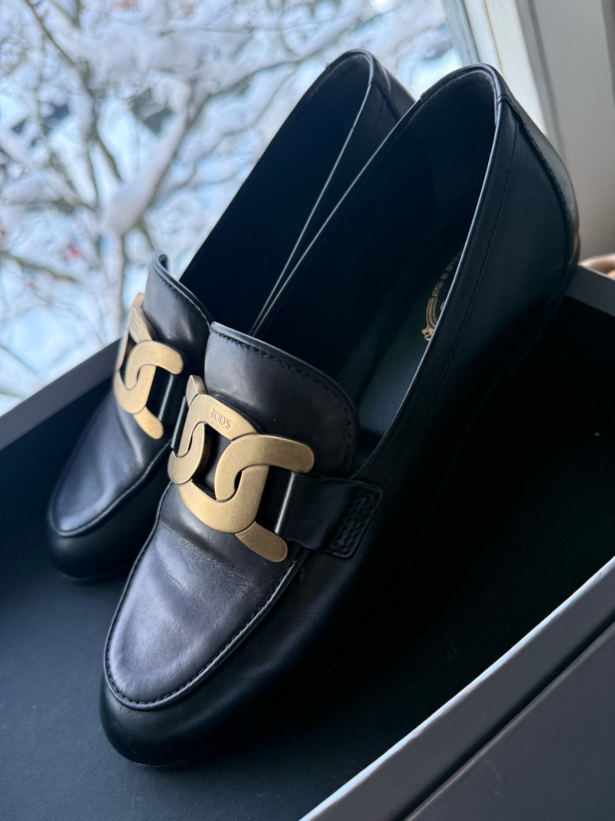 Tods Dames Instappers Zwart Maat 35, Ophalen of Verzenden, Gedragen, Zwart, Instappers