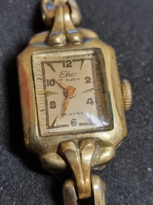 horloge dames jaren 50 eko 17 rubis e.b.swiss, Sieraden, Tassen en Uiterlijk, Overige Accessoires, Ophalen of Verzenden, 'T Olde Gre-j