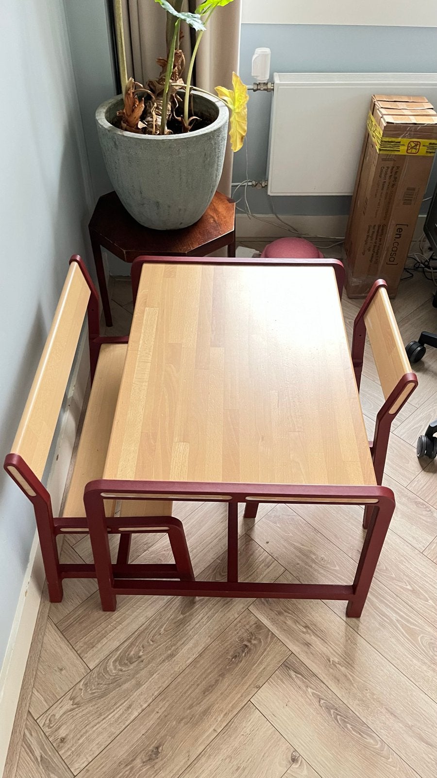 HAY x Ikea Ypperlig tafeltje + bank en stoel, Ophalen, Gebruikt, Tafel(s) en Stoel(en)