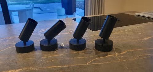 opbouwspots 4 stuks zwart metaal nieuw €25 per stuk, Huis en Inrichting, Lampen | Spots, Geschikt voor plafondmontage, GU10, Ophalen of Verzenden