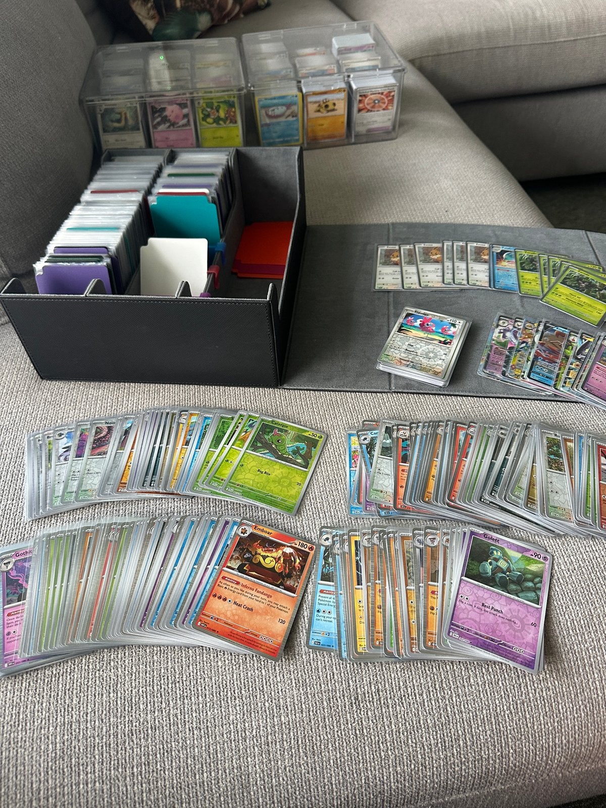 Grote collectie Pokémon kaarten met opbergboxen, Ophalen of Verzenden, Gebruikt, Meerdere kaarten