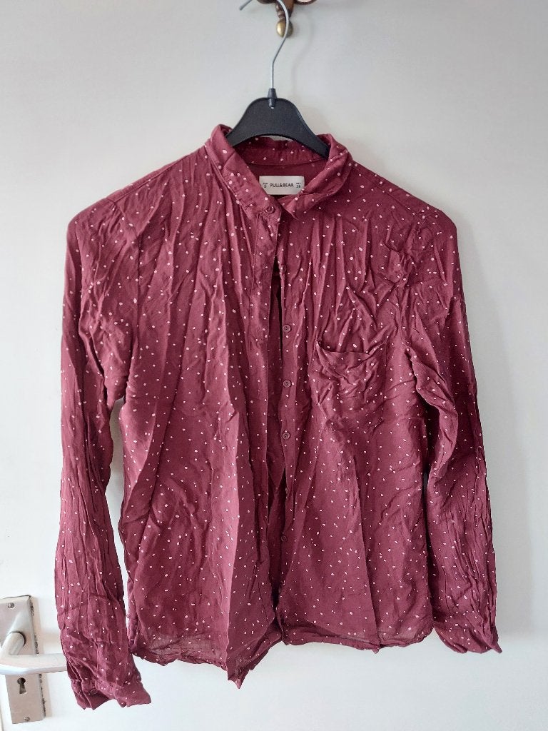 blouse met stipjes Pull & Bear maat S, Kleding | Dames, Ophalen, Gedragen, Maat 36 (S), Overige kleuren