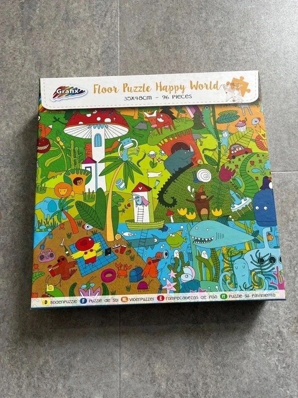 Grafix - Floor Puzzle - Vloerpuzzel - Happy World, Kinderen en Baby's, Speelgoed | Kinderpuzzels, Ophalen of Verzenden, Meer dan 50 stukjes