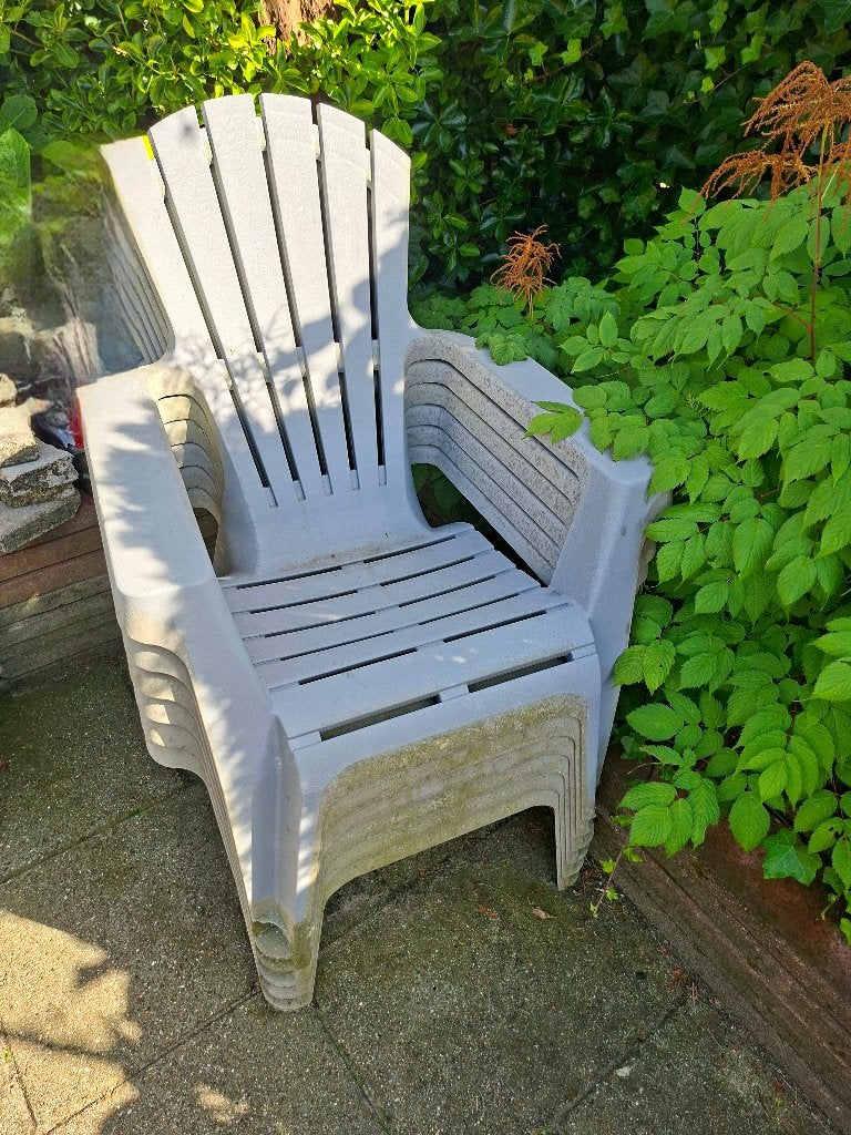 adirondack kunststof stoel, Ophalen, Zo goed als nieuw, Kunststof, Stapelbaar