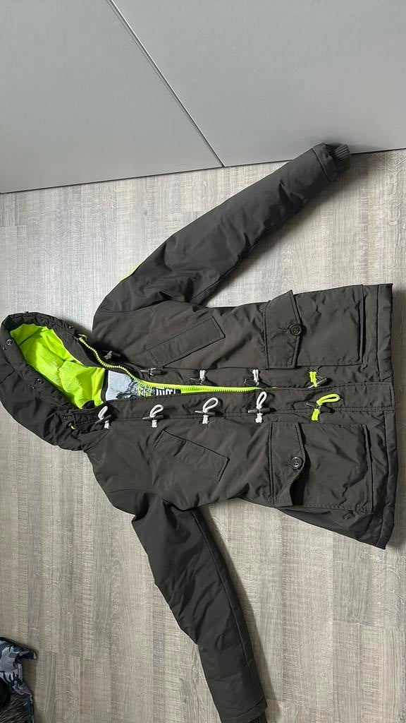 Gave houtje touwtje winterjas van Superdry, Kleding | Dames, Jassen | Winter, Gedragen, Maat 36 (S), Bruin, Ophalen of Verzenden