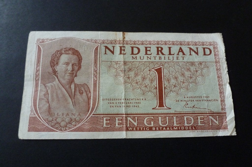 Bankbiljet - oude 1 gulden Juliana 1949 fr+ schaars (bi 44, Ophalen of Verzenden, 1 gulden, Los biljet