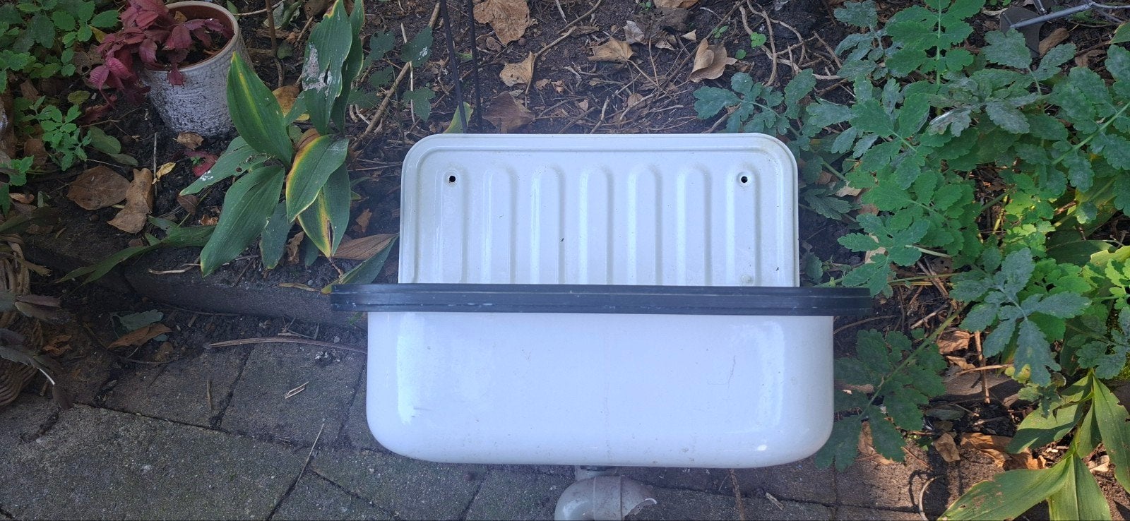 Witte wasbak/uitstort gootsteen voor buiten, waskamer  of ga, Ophalen