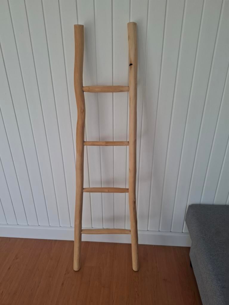 Decoratieve houten ladder - Teakhout, Hout, Ophalen of Verzenden, Bruin, Landelijk