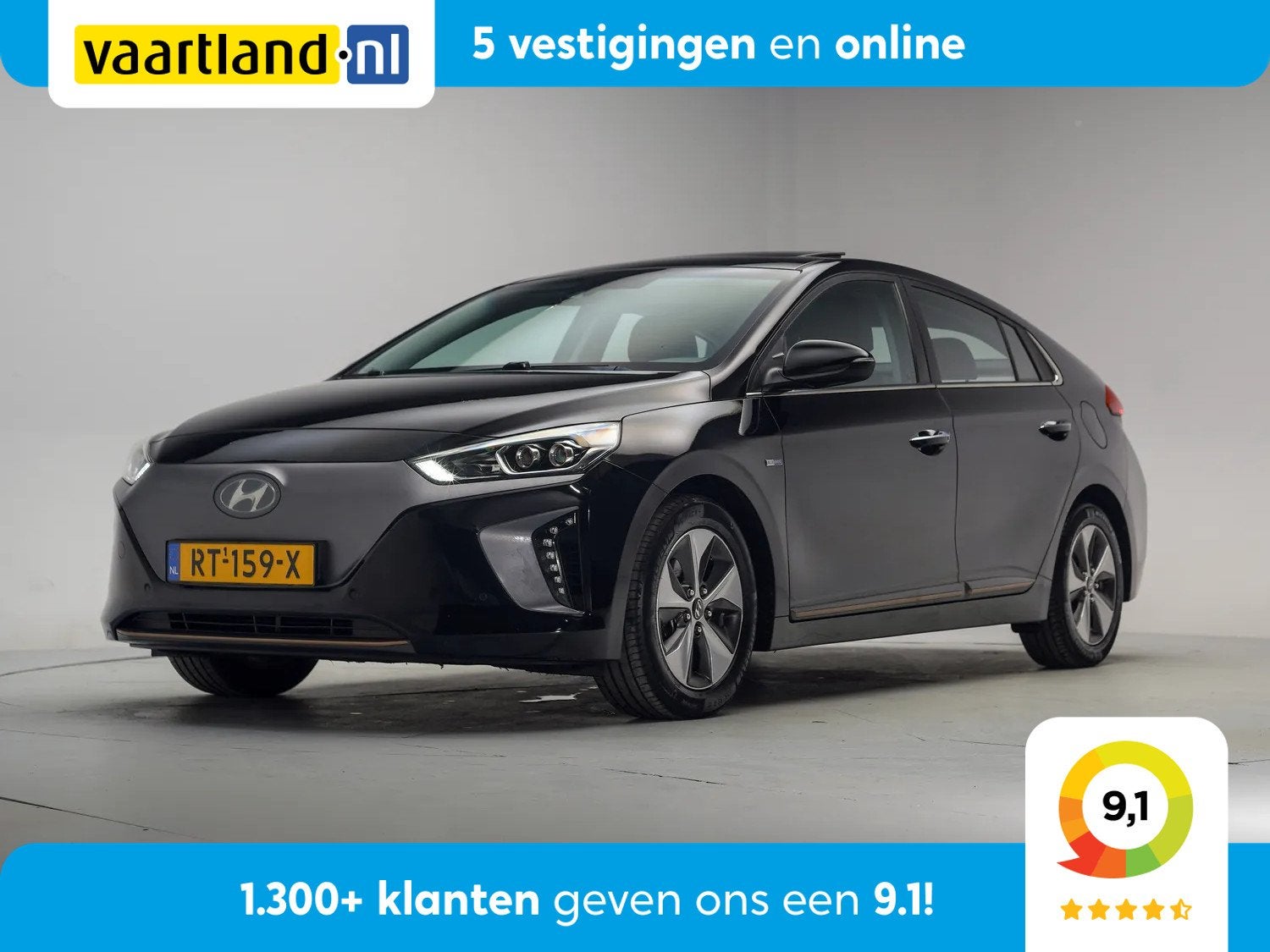 Hyundai IONIQ Premium EV [ Schuifdak Leder Infinity-Sound ], Automaat, 0 cilinders, Gebruikt, Zwart