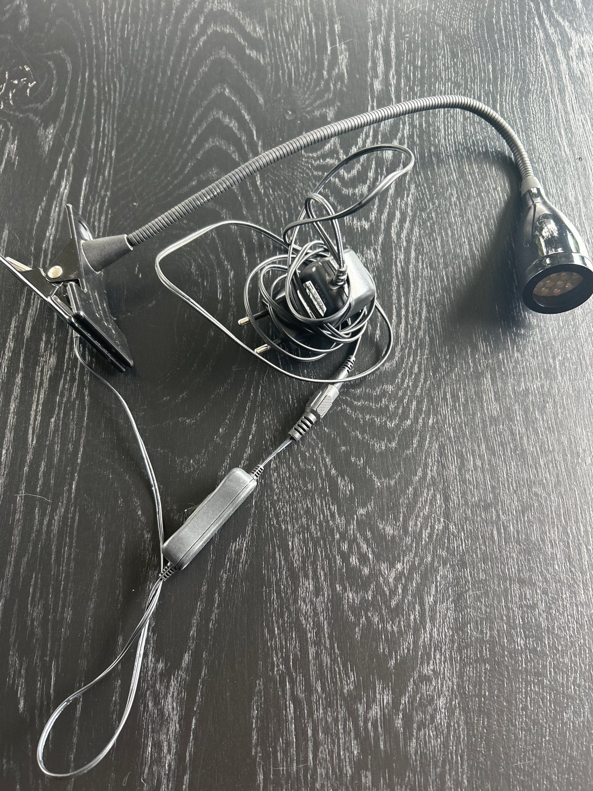Flexibele LED-leeslamp met klem - Zwart
