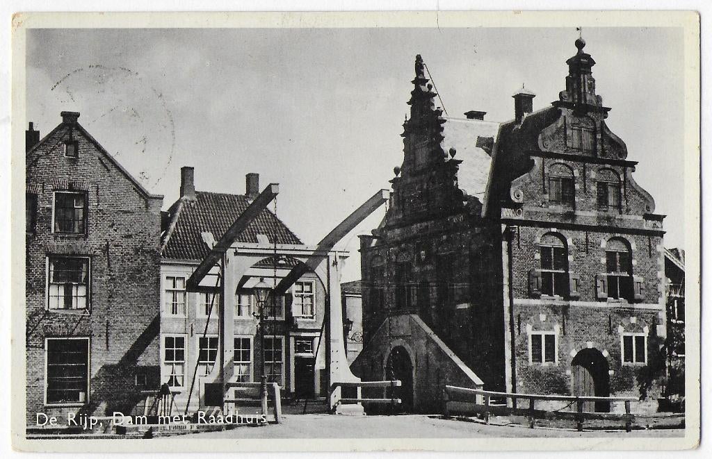 De Rijp - Dam met Raadhuis Oude Gelopen Ansichtkaart (B3433, Ophalen of Verzenden, 1960 tot 1980, Gelopen, Noord-Holland