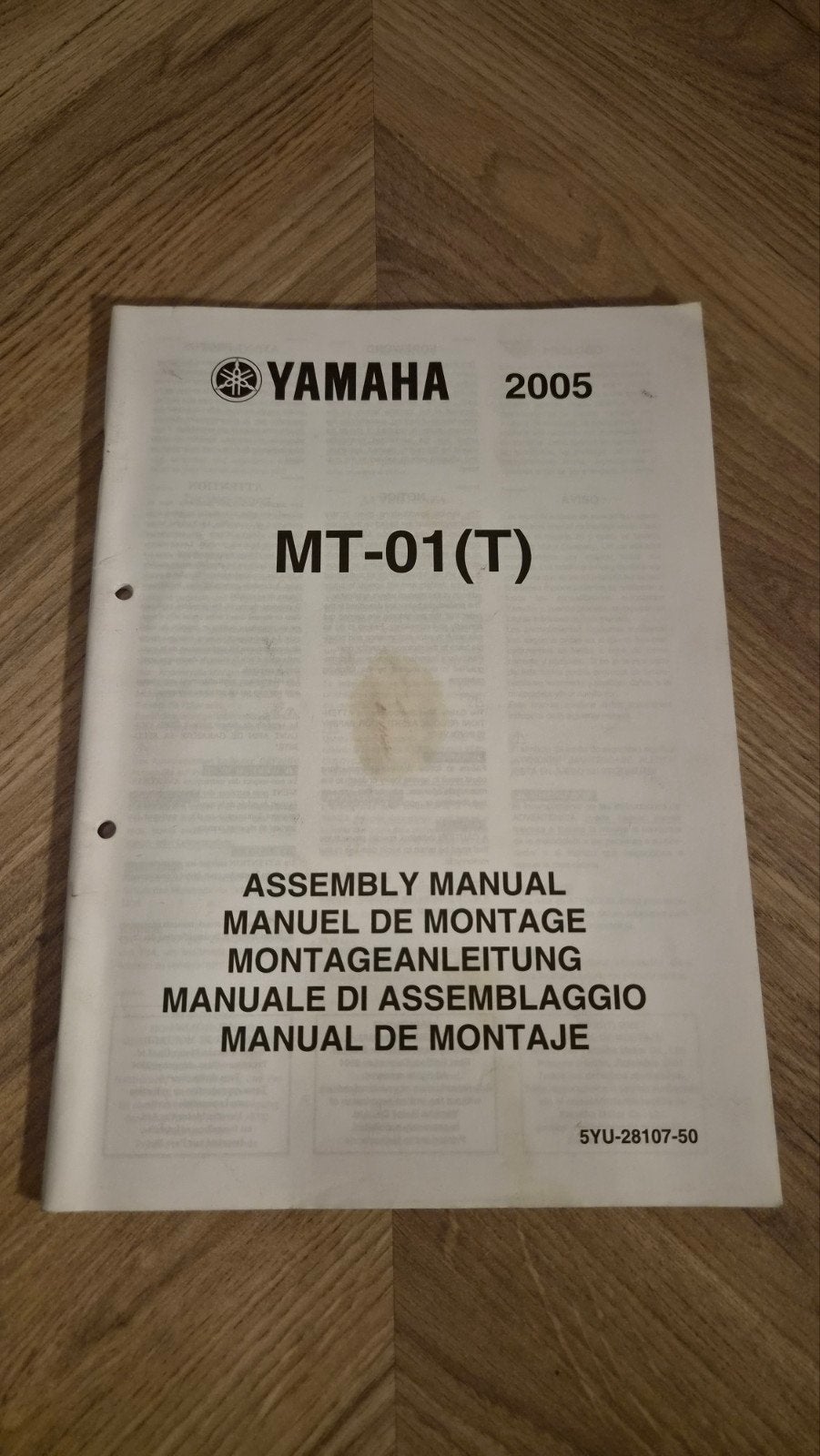 Yamaha MT-01(T) Montagehandleiding 2005, Ophalen of Verzenden, Yamaha