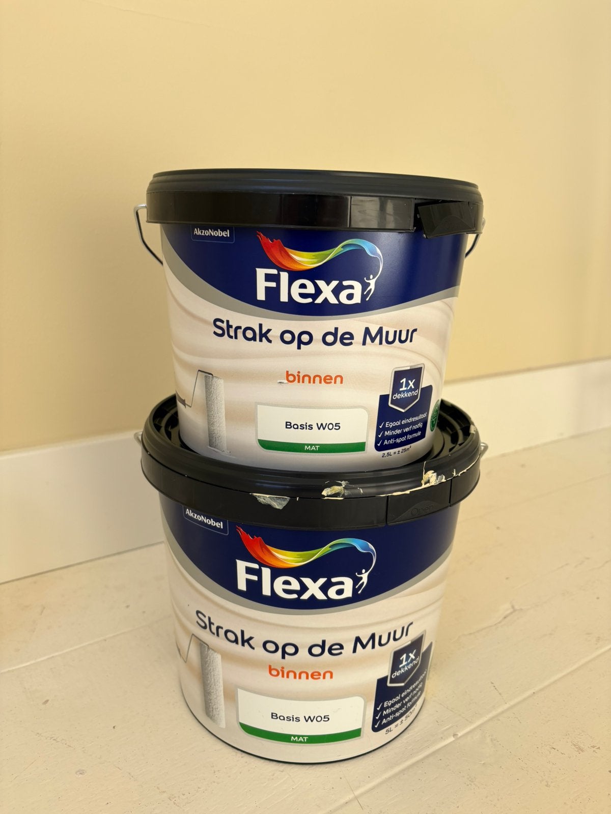 Flexa Strak op de Muur - 5 l - kleur Cane Sugar (YO913-2090), Ophalen, Overige kleuren, 5 tot 10 liter, Nieuw