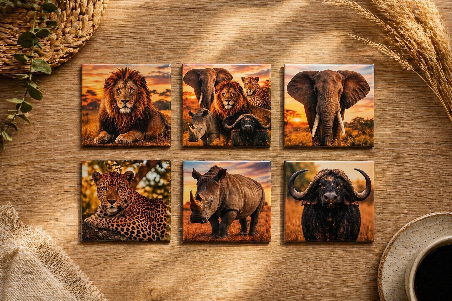 Big Five unieke fotomagneten set, Ophalen of Verzenden, Nieuw