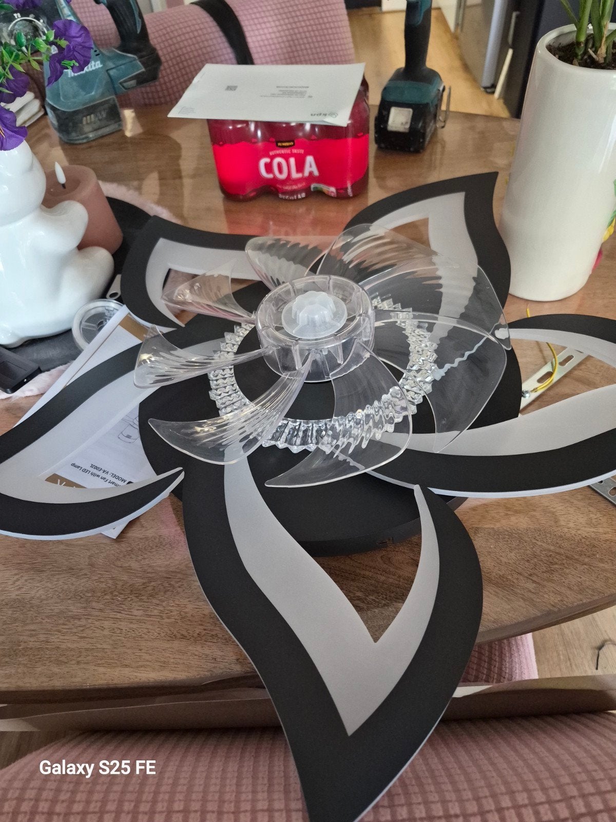 Ventilator Z.G.A.N. - Smart Fan met LED verlichting, Ophalen of Verzenden, Zo goed als nieuw, Plafondventilator