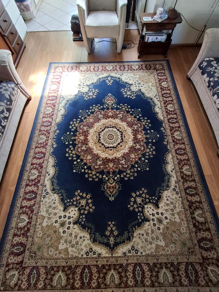 Karpet, Huis en Inrichting, Stoffering | Tapijten en Kleden, Ophalen, Blauw, 200 cm of meer, Zo goed als nieuw