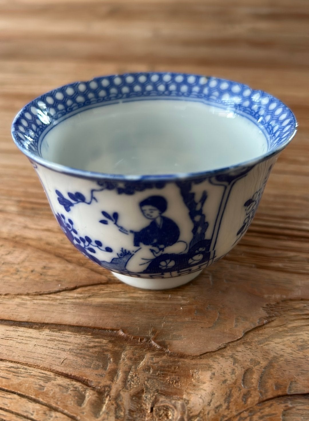Antiek Chinees blauw-wit porseleinen kopje TEAB, Ophalen of Verzenden