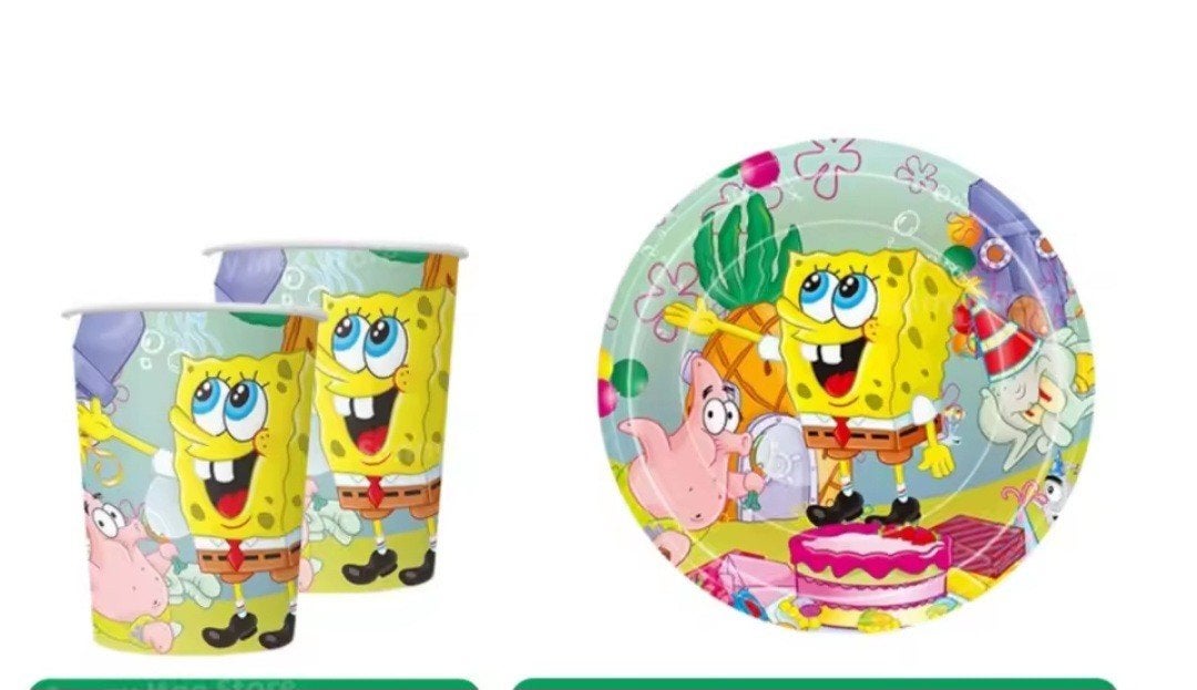 Nieuw Spongebob Feestpakket: Borden en Bekers, Ophalen