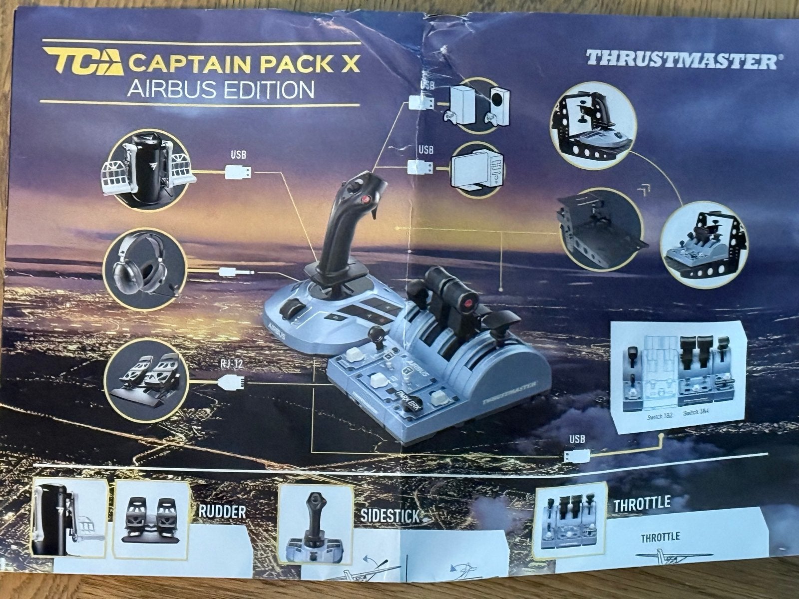 Zgan Thrustmaster TCA Captain Pack X Airbus Edition, Ophalen, Zo goed als nieuw, Thrustmaster, PC