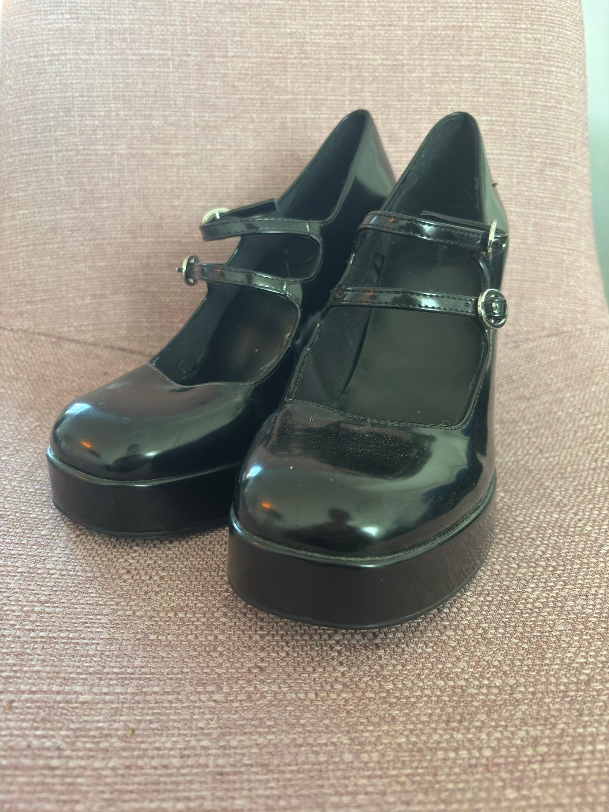 Bershka Mary Jane Plateau Pumps Zwart Maat 38, Kleding | Dames, Ophalen of Verzenden, Gedragen, Zwart, Schoenen met hoge hakken