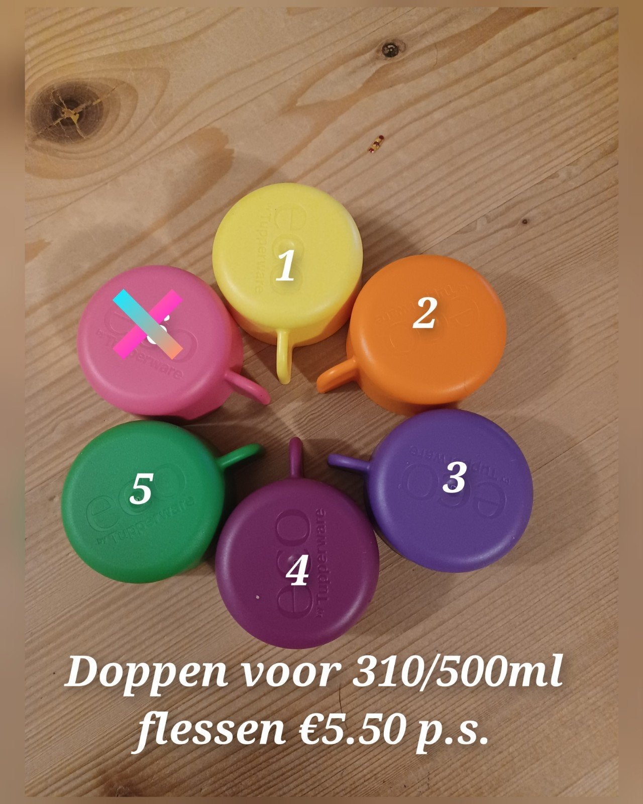 Tupperware schroefdop voor 310/500ml flessen, nieuw, Ophalen of Verzenden, Nieuw, Drinkfles, Met deksel