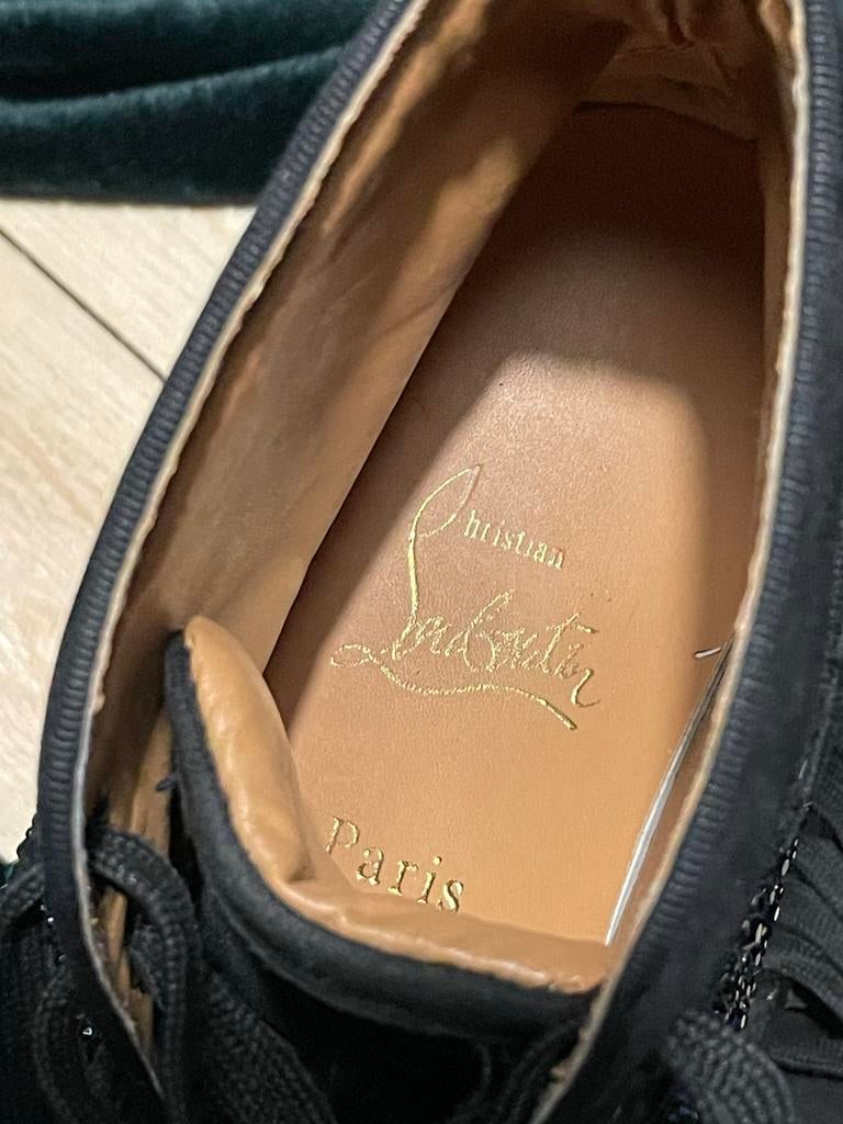 Christian Louboutin Sneakers Zwarte Glitter Sneakers, Ophalen of Verzenden, Zo goed als nieuw, Zwart