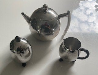Retro theepot met roomstel Alex Meijer en co, Huis en Inrichting, Keuken | Servies, Zo goed als nieuw, Theepot, Vintage, Overige materialen