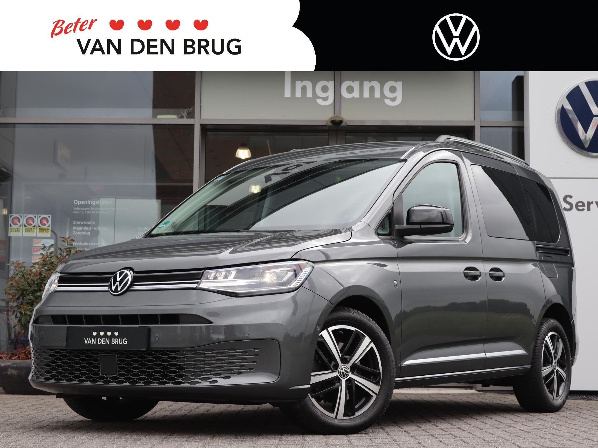 Volkswagen Caddy 1.5 TSI 114 pk DSG Style 5p | Trekhaak | Na, Stof, 4 cilinders, Zilver of Grijs, Automatische klimaatregeling