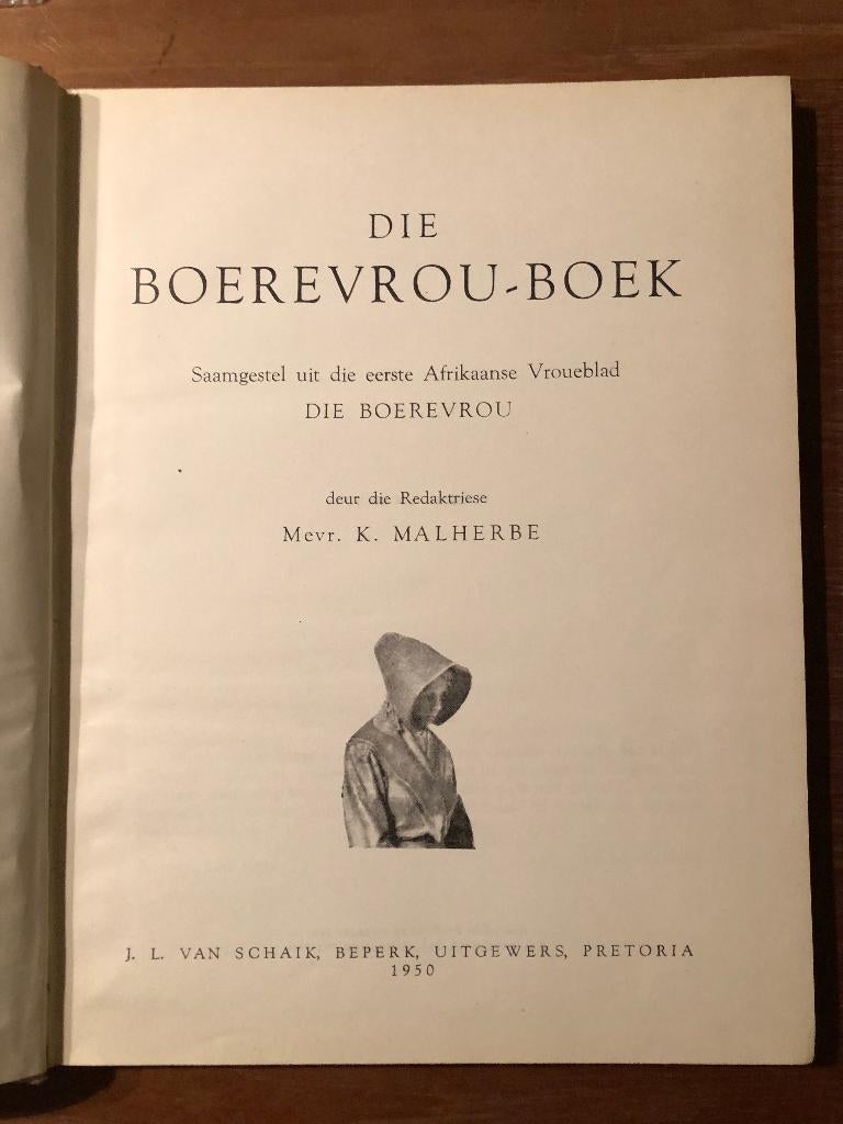 1950 Zuid-Afrika. Die boerevrou-boek. Saamgestel uit die, Antiek en Kunst, Verzenden, Mevrouw K. Malherbe