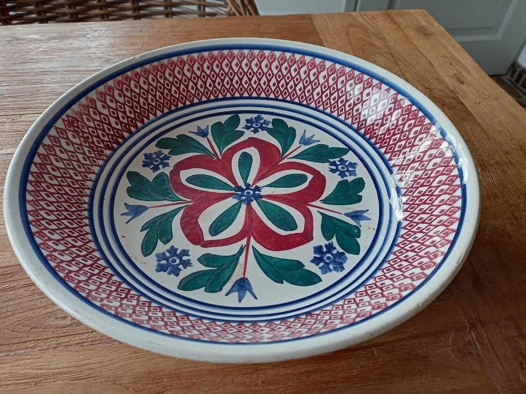 oude schaal Boerenbont Societe Ceramique Maastr. 1920/1950, Ophalen of Verzenden