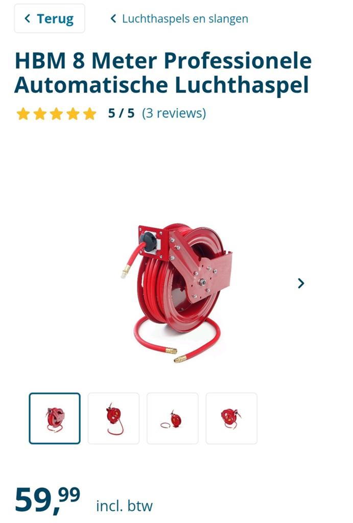 HBM 8M Automatische Luchthaspel (Nieuw, Ongeopend), Ophalen of Verzenden