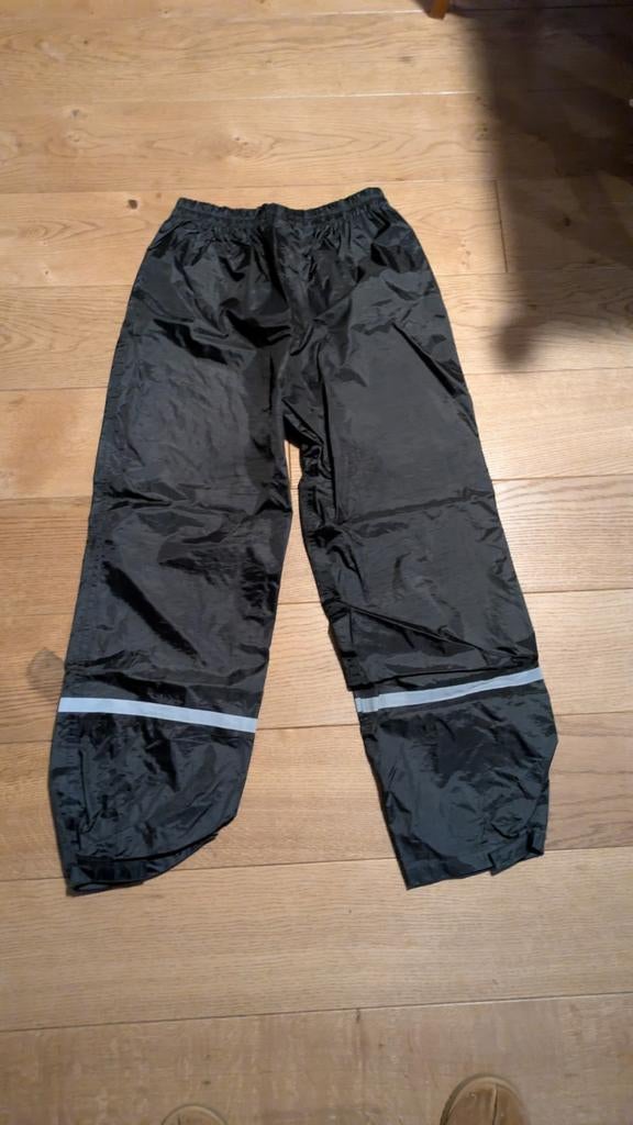 Zwarte regenbroek met reflecterende strepen, Ophalen of Verzenden