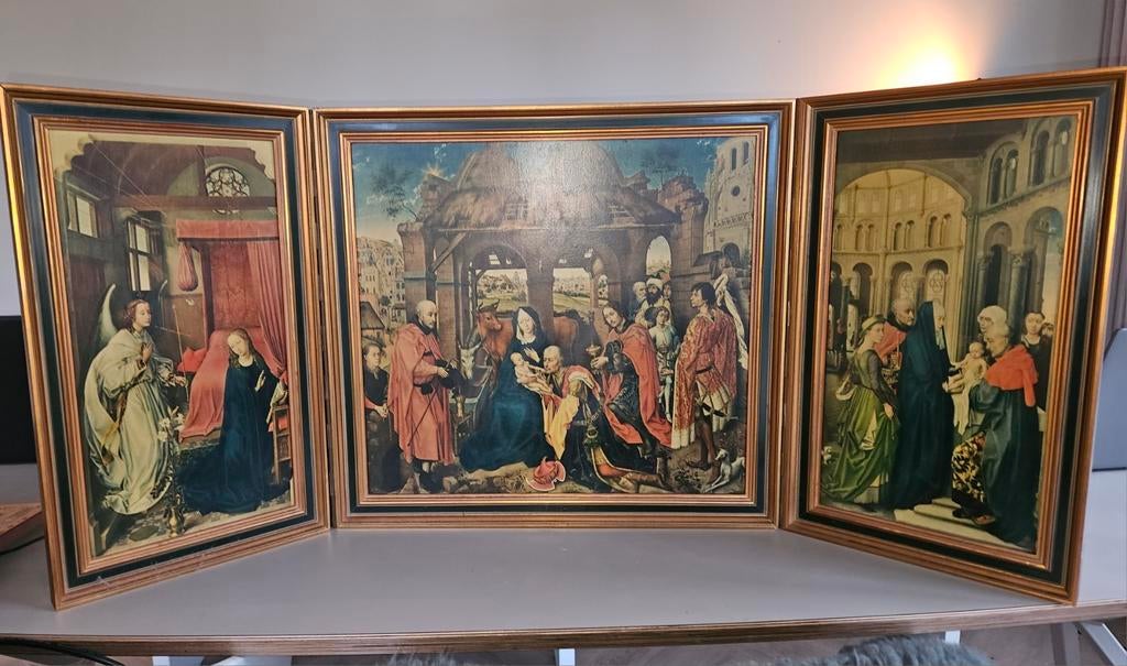 Prachtig drieluik: Annunciatie, Aanbidding, Presentatie, Ophalen
