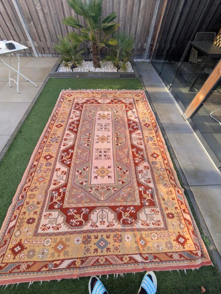 Vintage Handgemaakt Turks Herik Tapijt, Ophalen of Verzenden