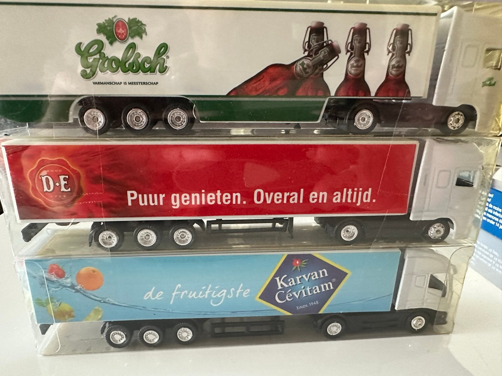Set van 3 Reclame Vrachtwagens Schaal 1:87, Hobby en Vrije tijd, Ophalen of Verzenden, Nieuw, Bus of Vrachtwagen, Overige merken