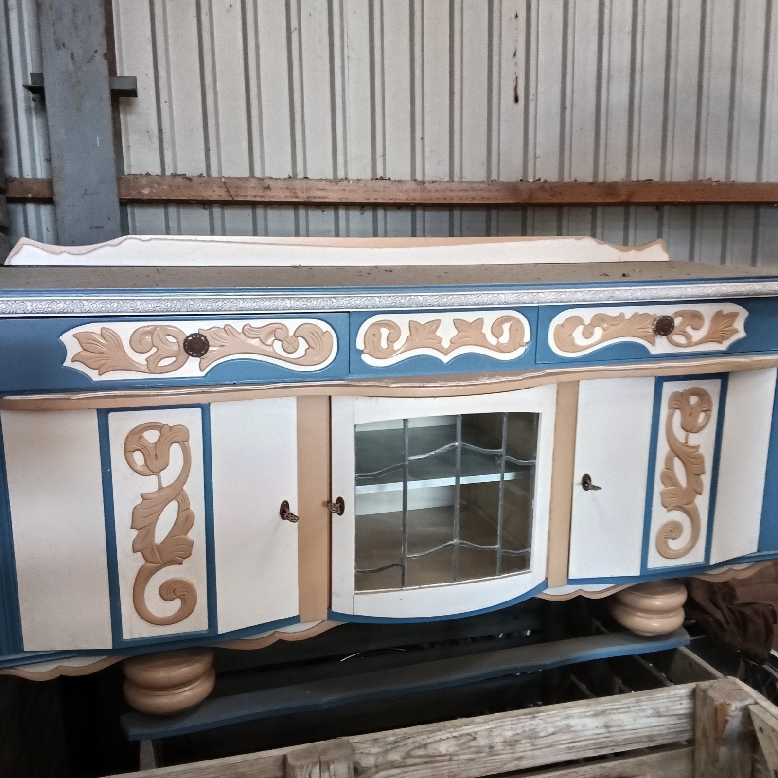dressoir of commode met glas in lood ramen, Ophalen of Verzenden