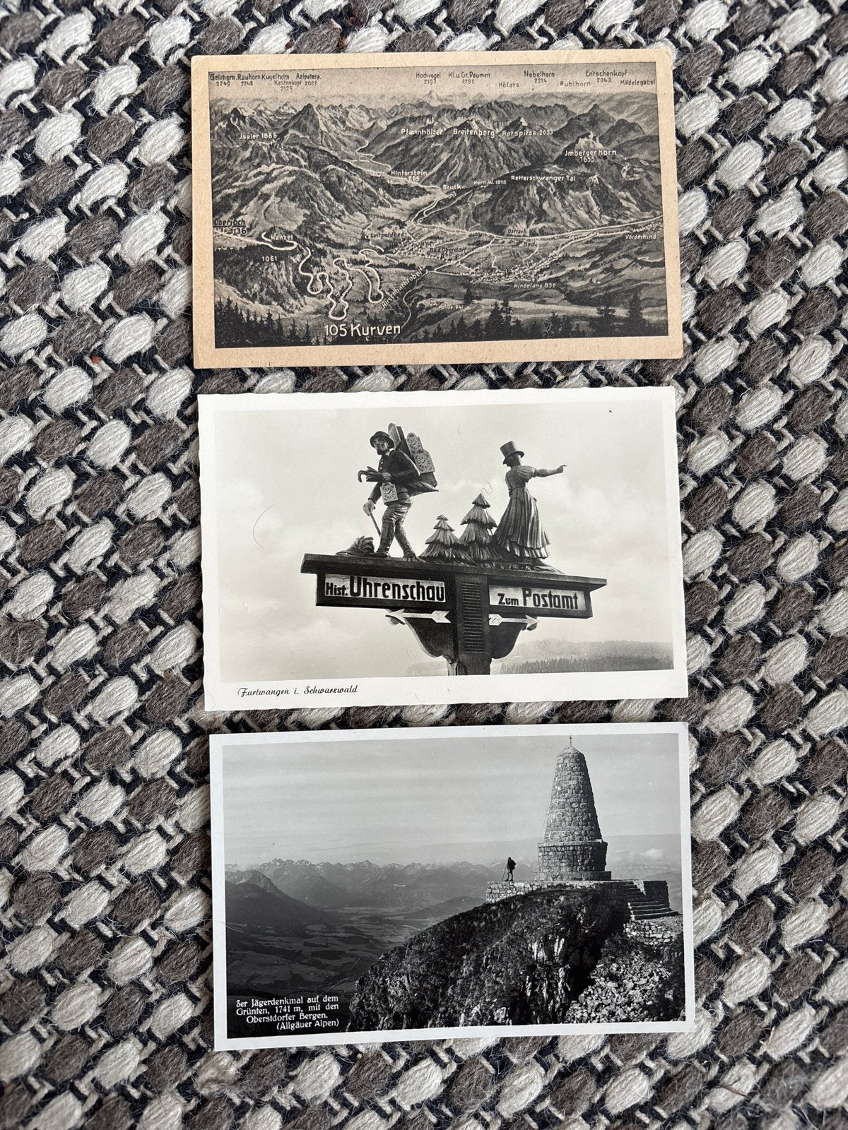 Set van 3 oude ansichtkaarten: Alpen en Zwarte Woud, Verzamelen, Ophalen of Verzenden, Voor 1920, Ongelopen