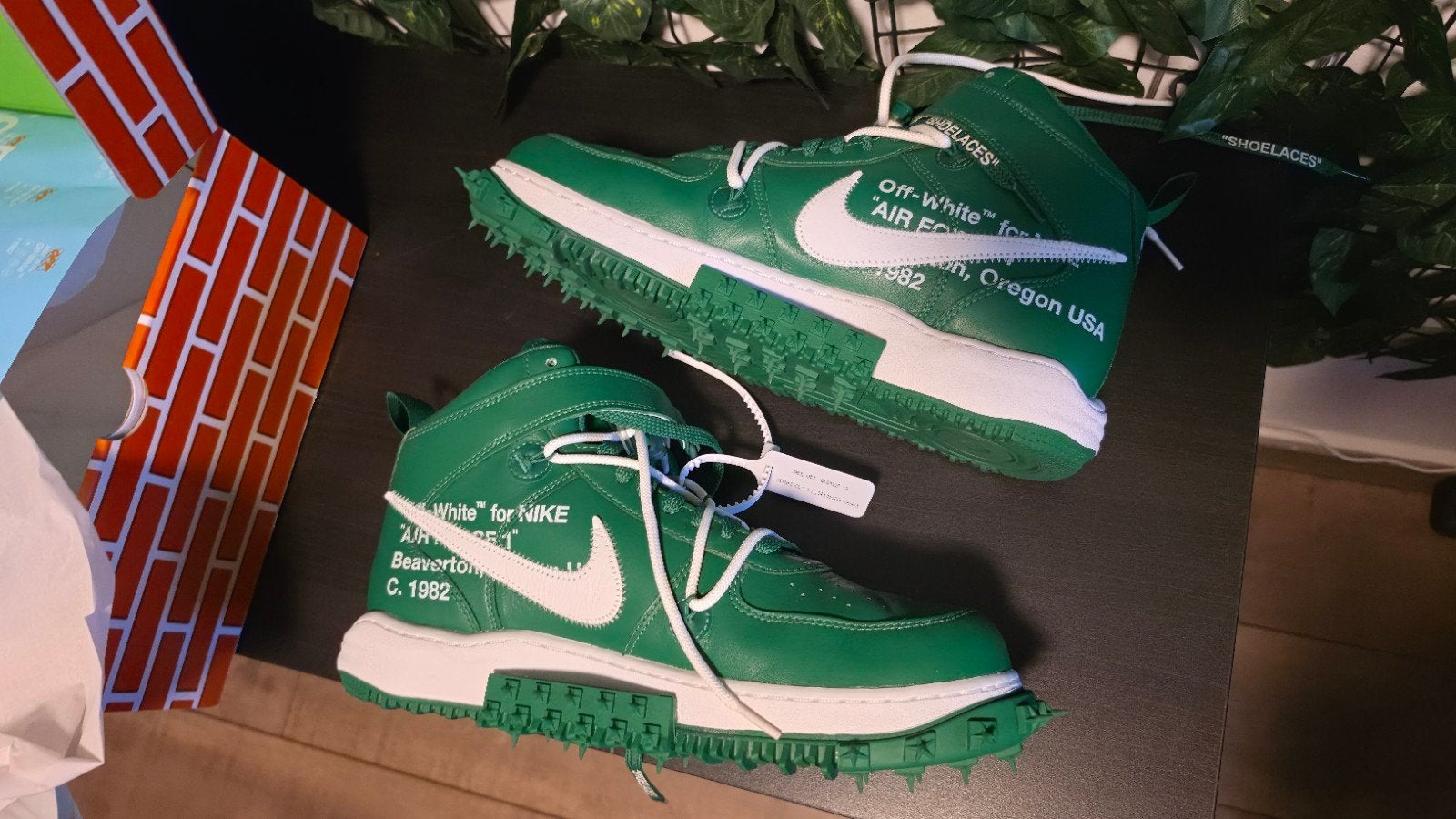 Nike Air Force 1 Mid Off-white Pine Green US13 EU47,5, Overige kleuren, Nike, Ophalen of Verzenden, Sneakers of Gympen