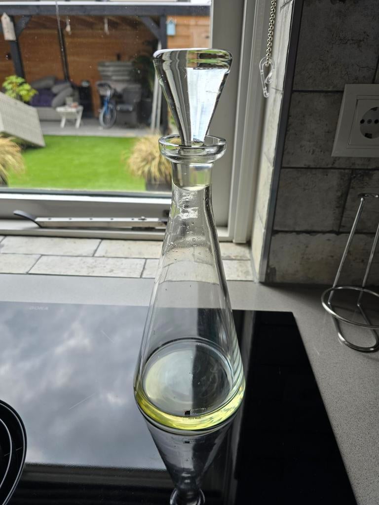 Glazen karaf - Handgemaakt, Huis en Inrichting, Woonaccessoires | Vazen, Ophalen, Zo goed als nieuw, Overige kleuren, Glas
