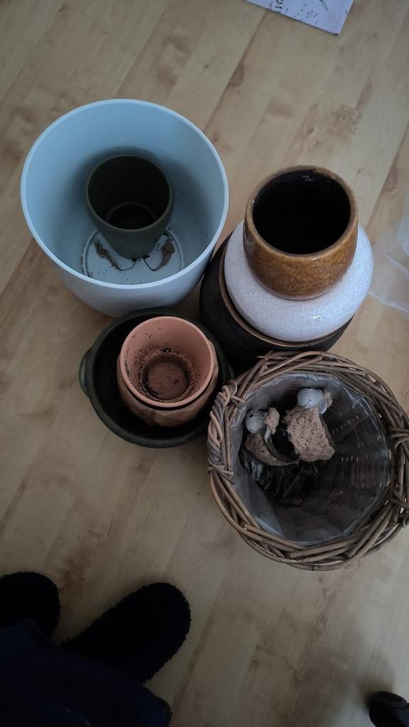 Diverse plantenpotten voor binnen, Tuin en Terras, Bloembakken en Plantenbakken, Ophalen, Overige materialen, Gebruikt, Minder dan 30 cm